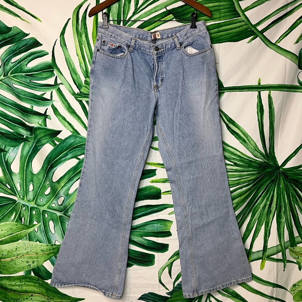 Vintage Tilt Juniors 11 Light Wash Button Fly Bell Bottom Flare Denim Jeans